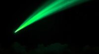 green comet lights sky