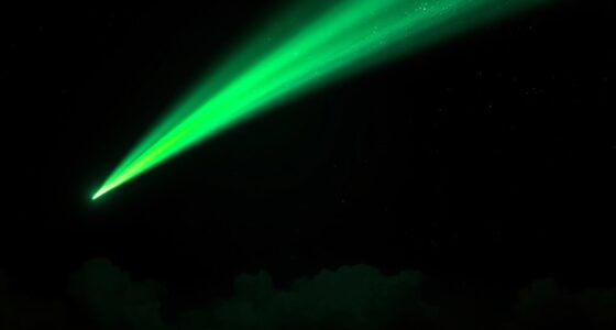 green comet lights sky