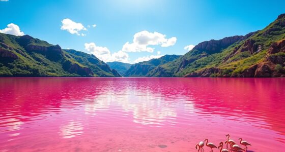 lakes turning pink naturally