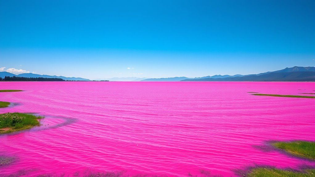 pink lakes indicate ecological change