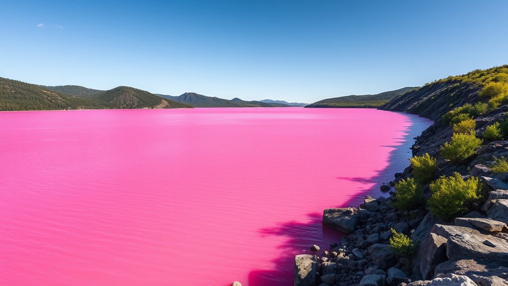 pink lakes indicate ecological change