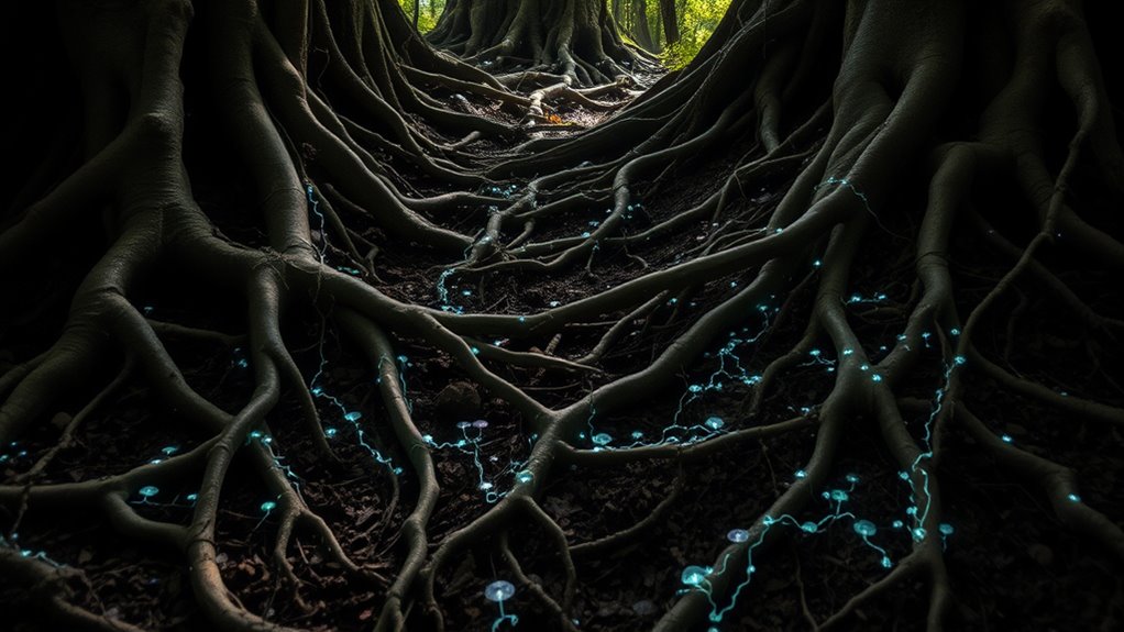 underground fungal communication networks