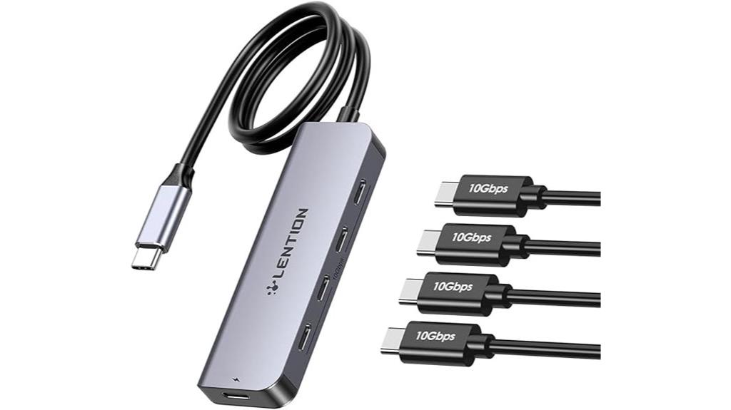 2ft usb c hub 4 ports