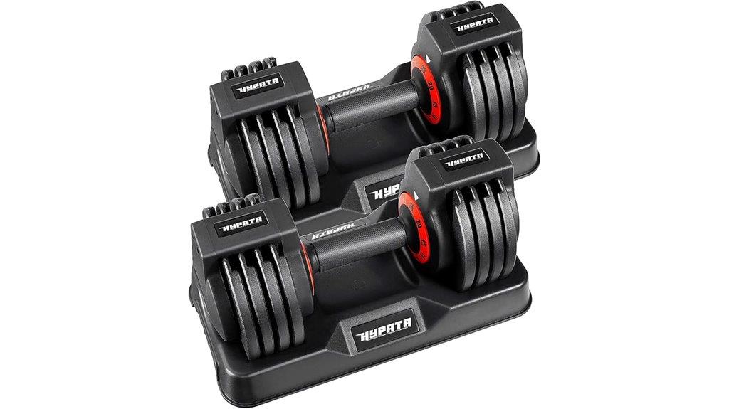adjustable dumbbell weight range