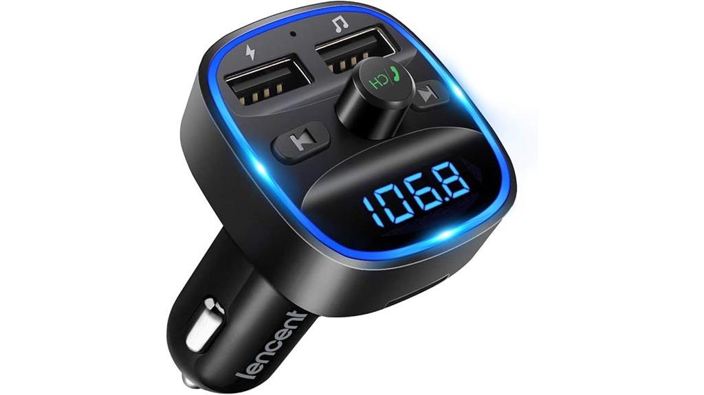 bluetooth fm transmitter with dual usb