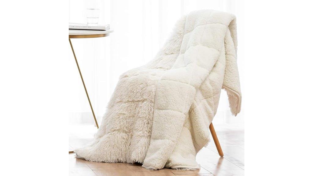 cream white weighted blanket