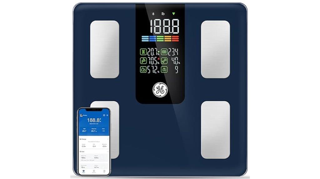digital blue body scale