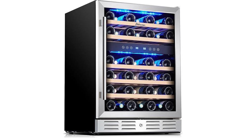 dual zone 46 bottle cooler