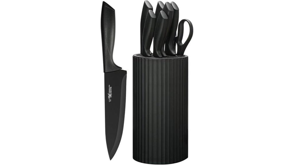 eight knife set with block