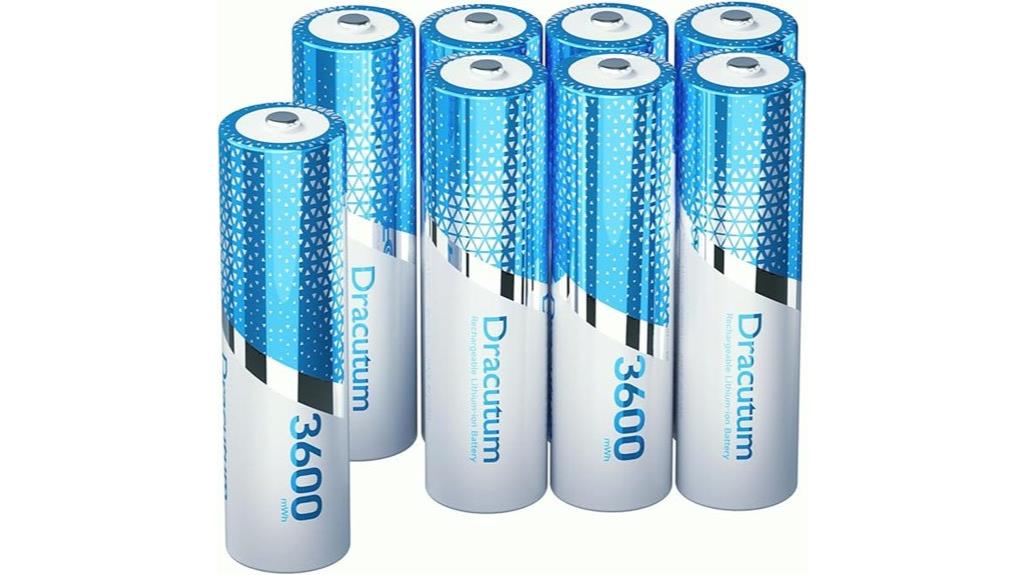 eight pack rechargeable lithium batteries