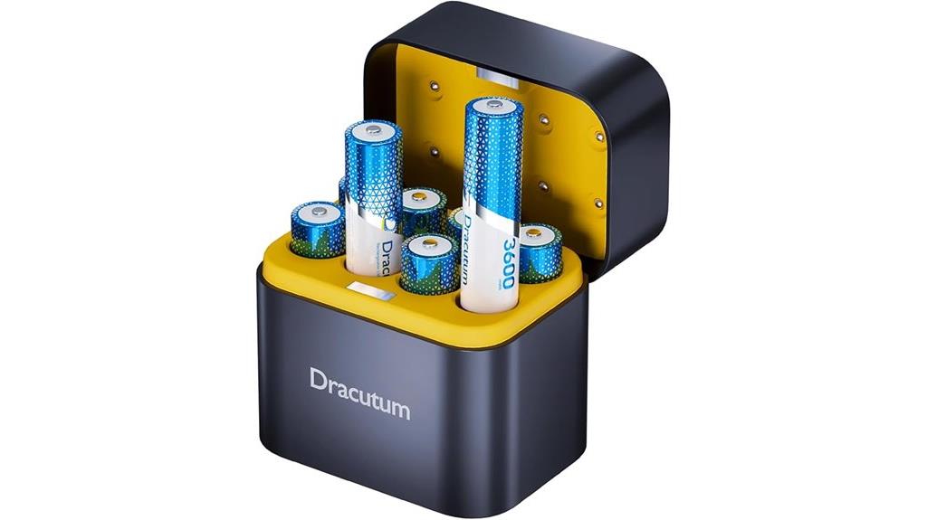 eight rechargeable lithium batteries