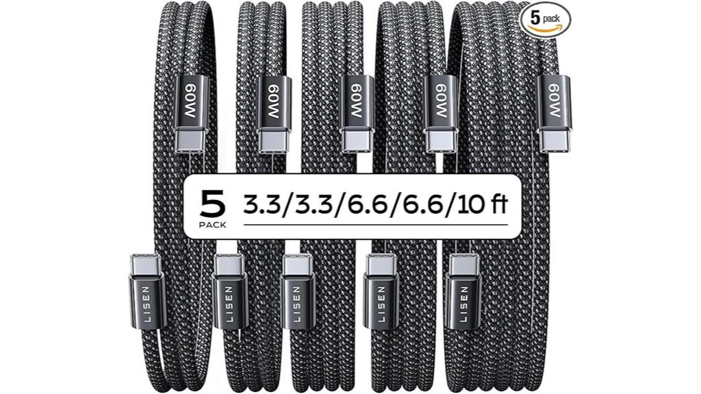 five pack usb c cables