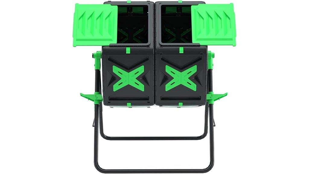large dual chamber compost tumbler