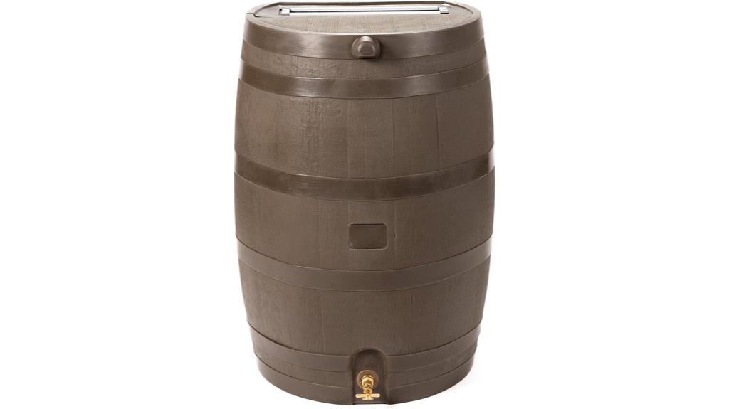 large rain barrel with spigot