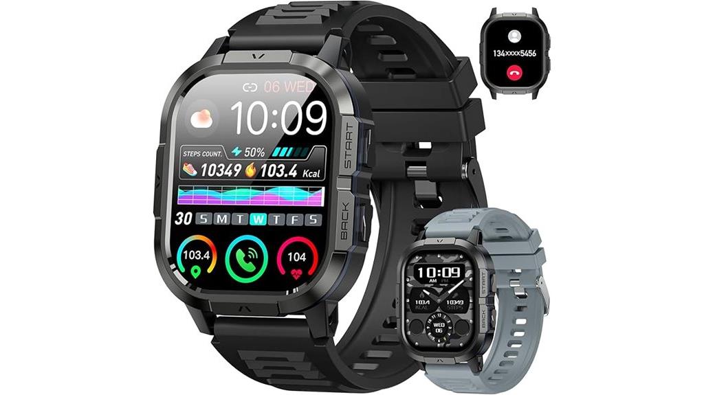 men s fitness smartwatch with heart rate