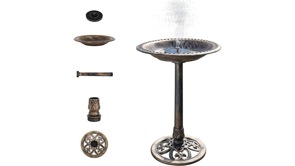 outdoor solar bird bath