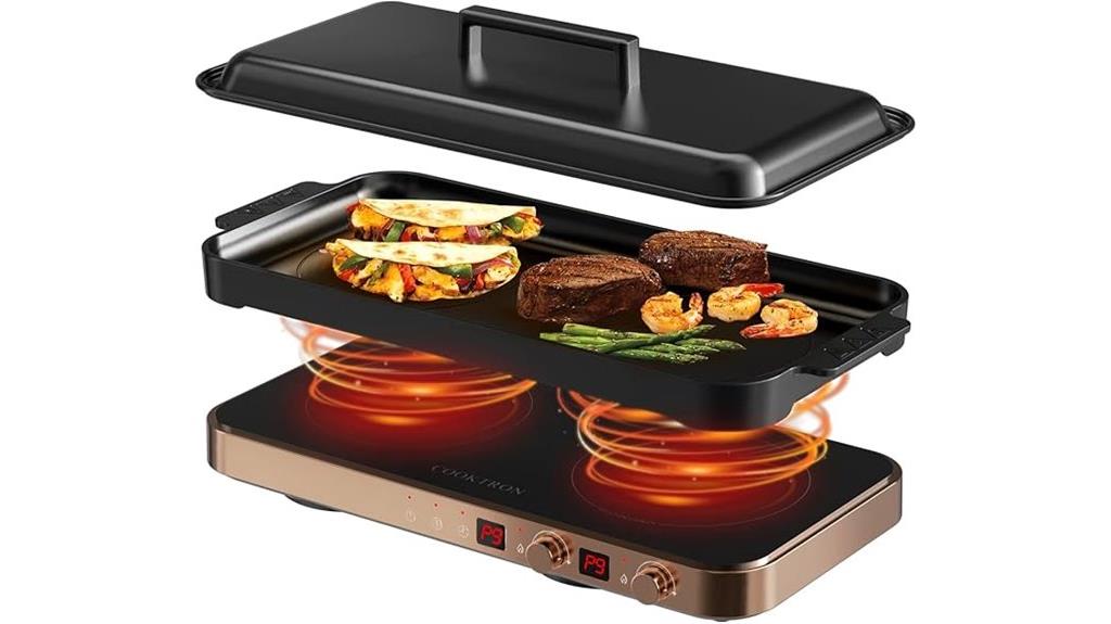 portable dual burner cooktop