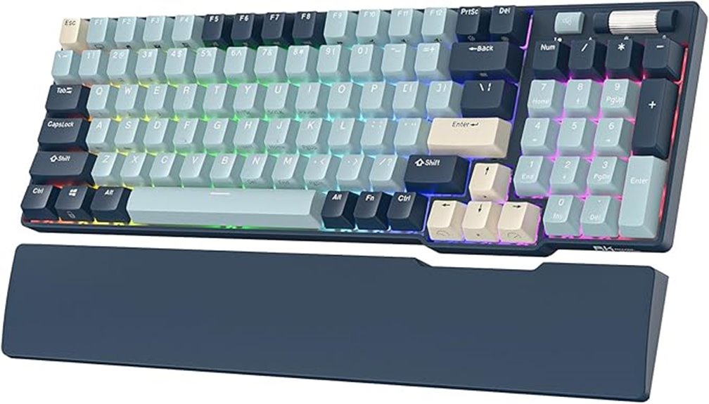 rgb mechanical keyboard with wrist