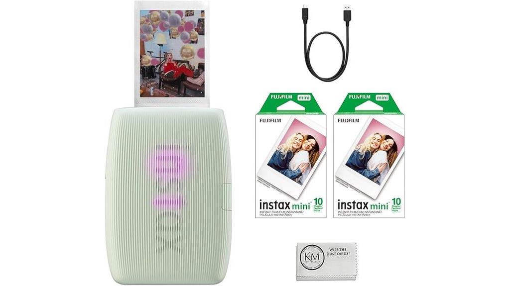sage green smartphone printer