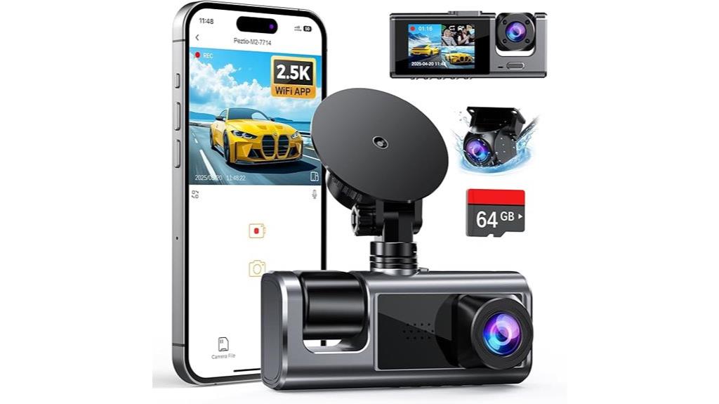 three channel wifi dashcam