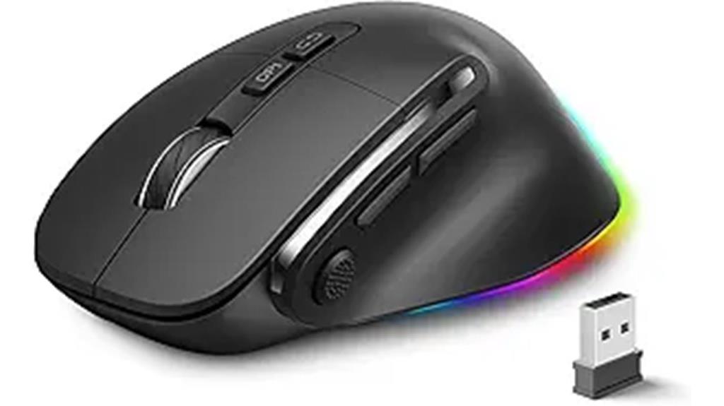 wireless ergonomic led mouse