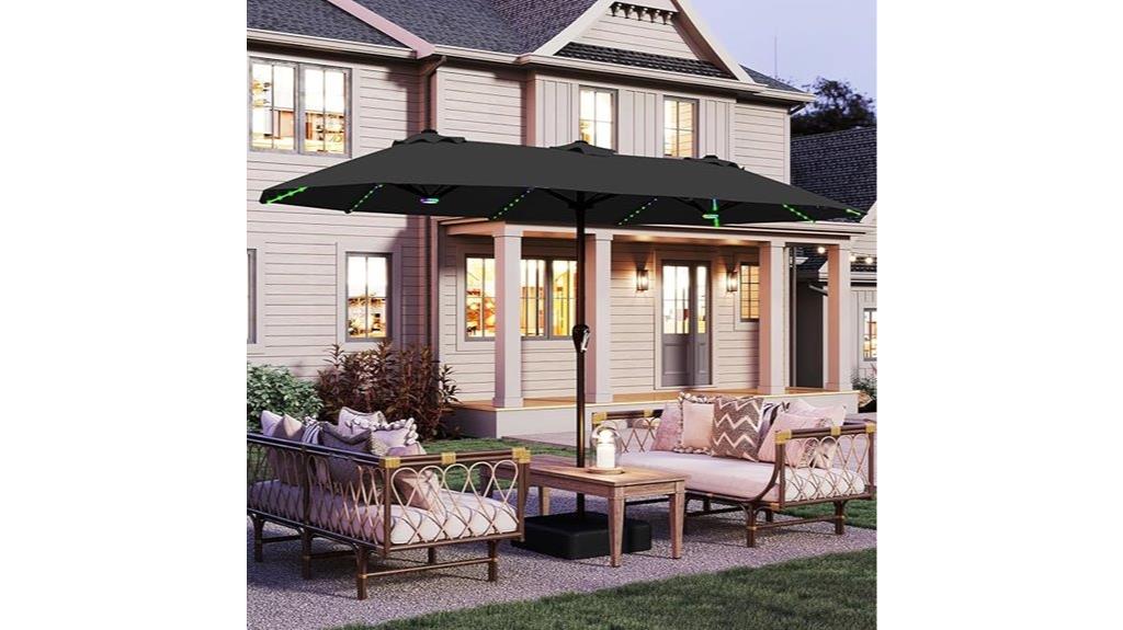 15 foot solar patio umbrella