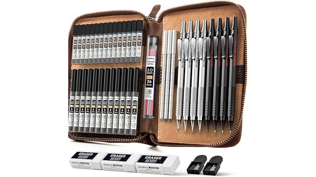 45 piece metal pencil set