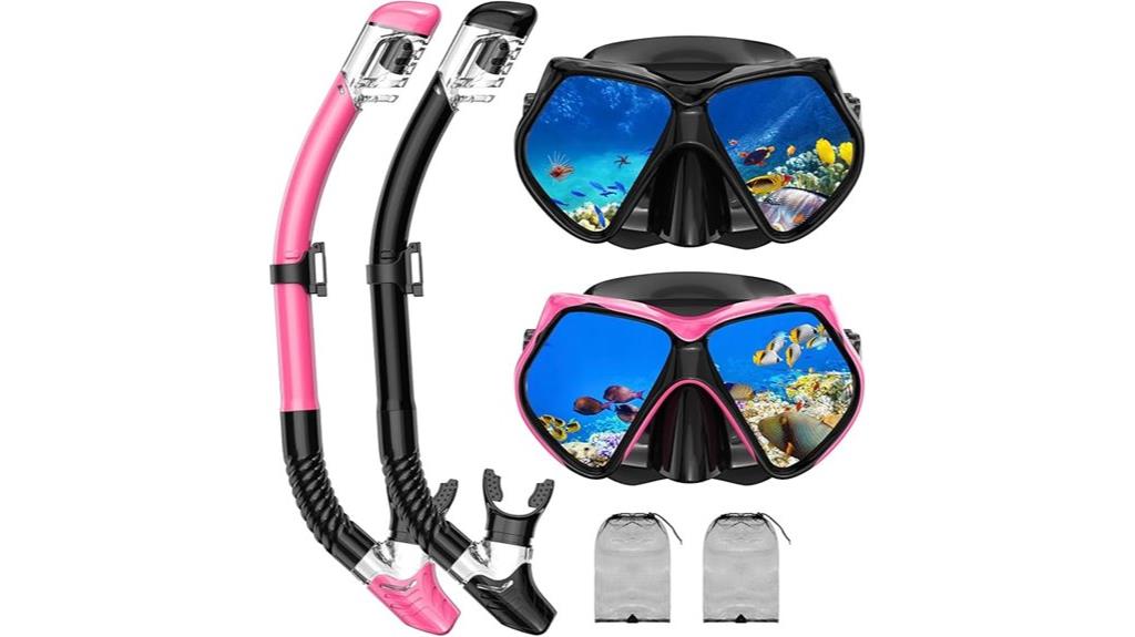 adult snorkel mask set