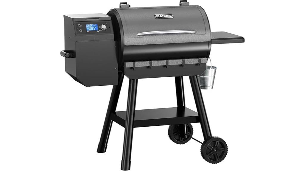 black lcd pellet grill