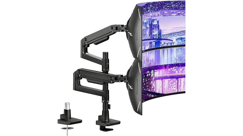 dual monitor mounting arm