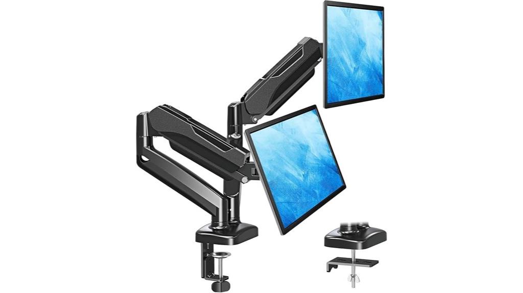 dual monitor pneumatic mount