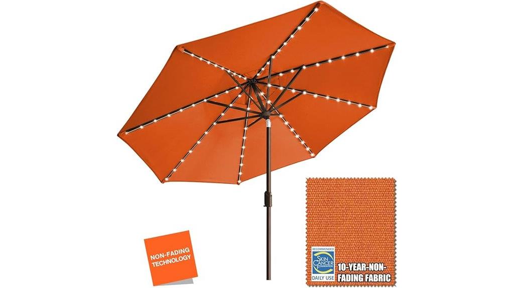 durable solar umbrella lights