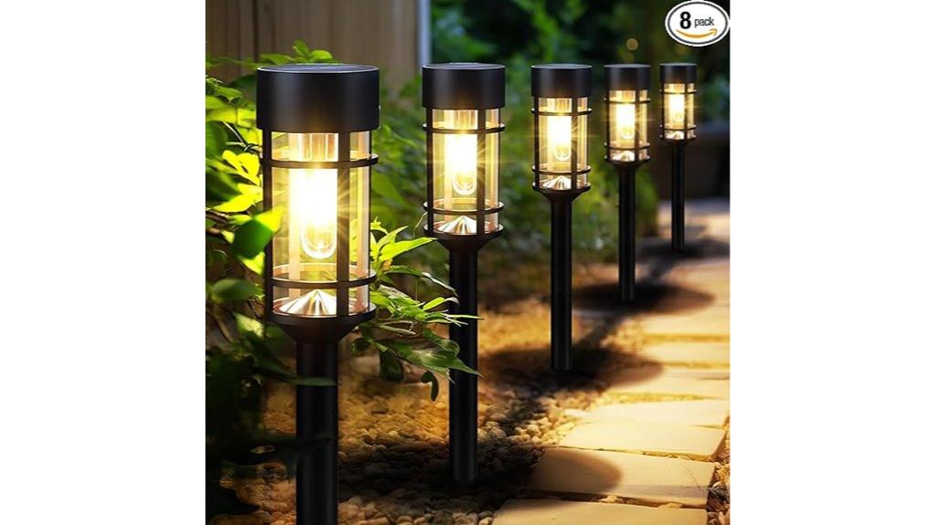 eight solar pathway lights