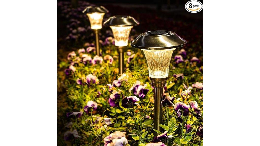 eight solar pathway lights