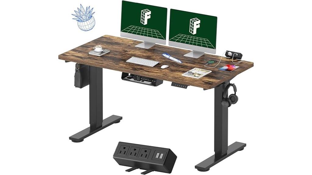electric standing desk with clamp