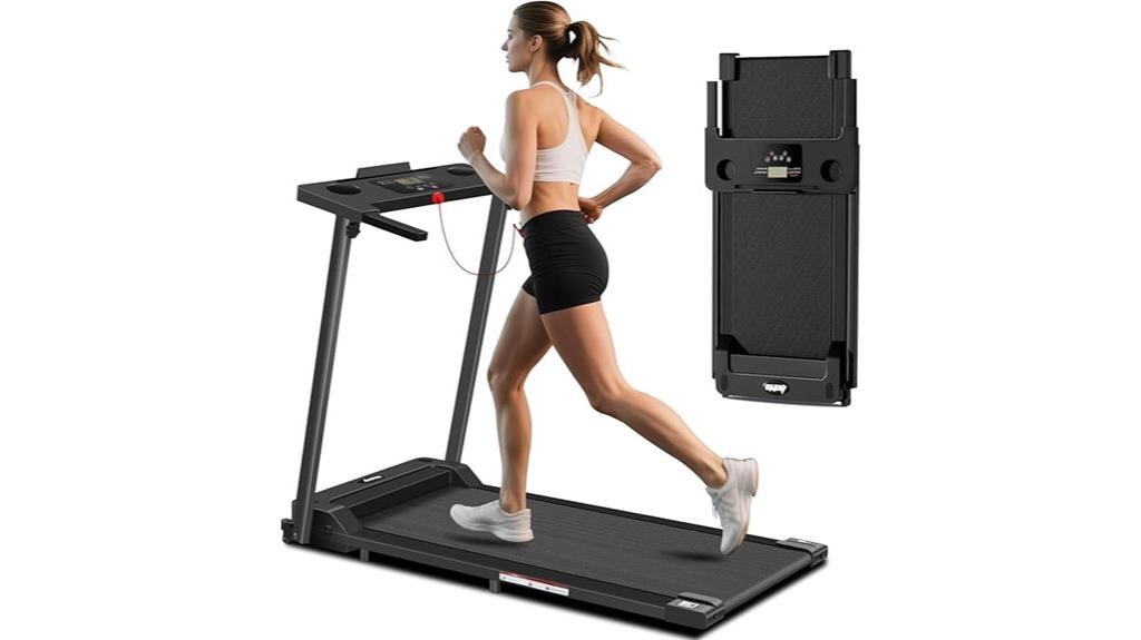 foldable home treadmill with led