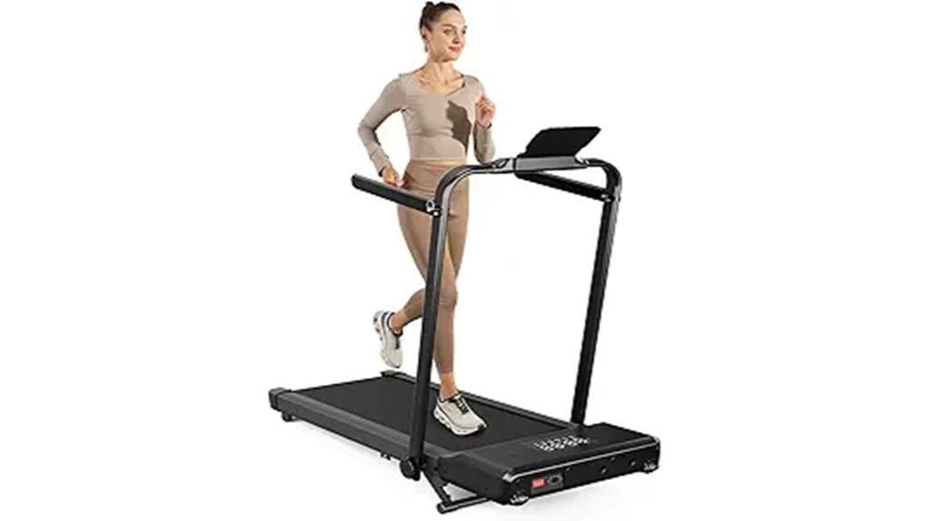foldable treadmill with handle