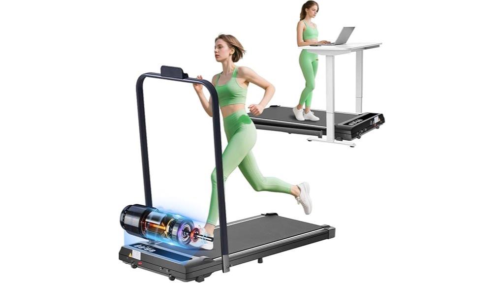 foldable walking treadmill with handle