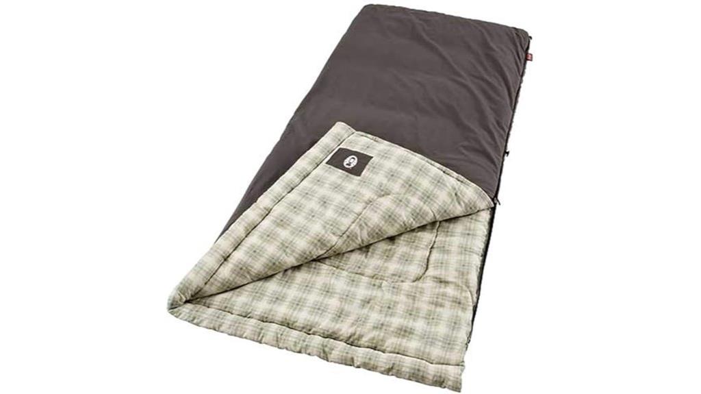 large coleman flannel sleeping bag