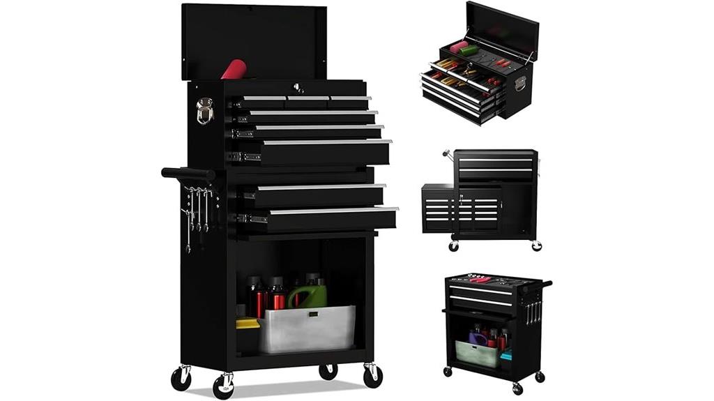 lockable eight drawer cart