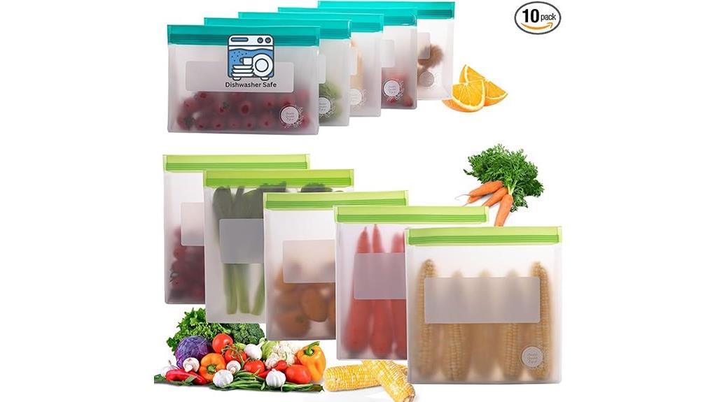 multicolor silicone food bags