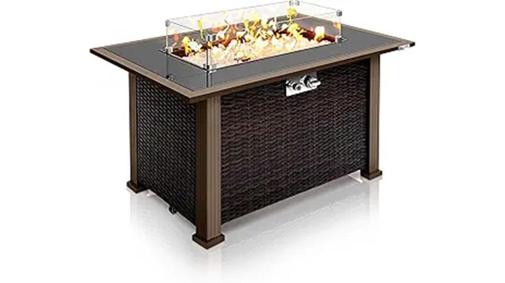 outdoor propane fire table