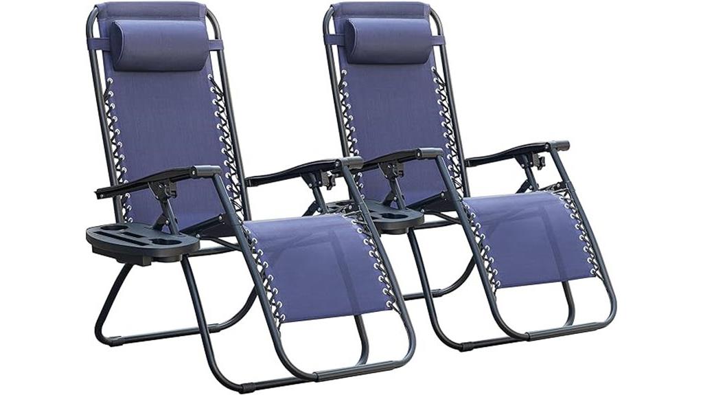 pair of zero gravity chairs
