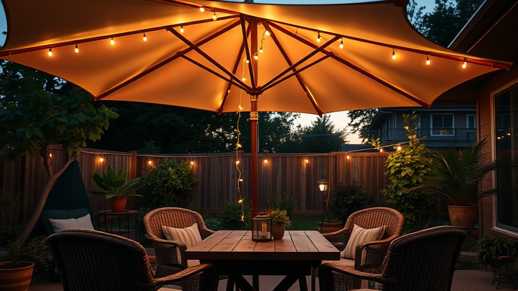 patio umbrella lighting options