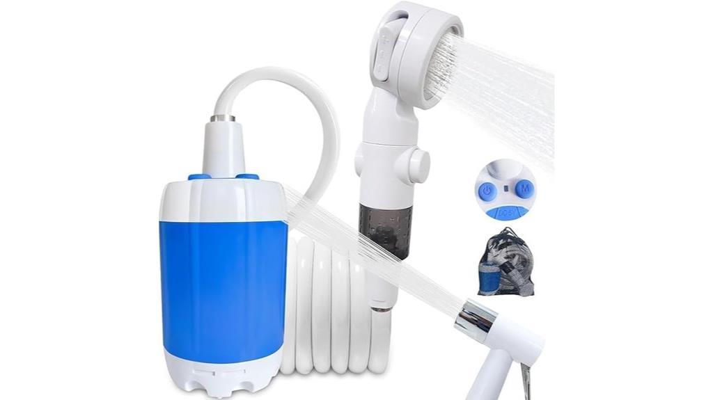 portable shower with display