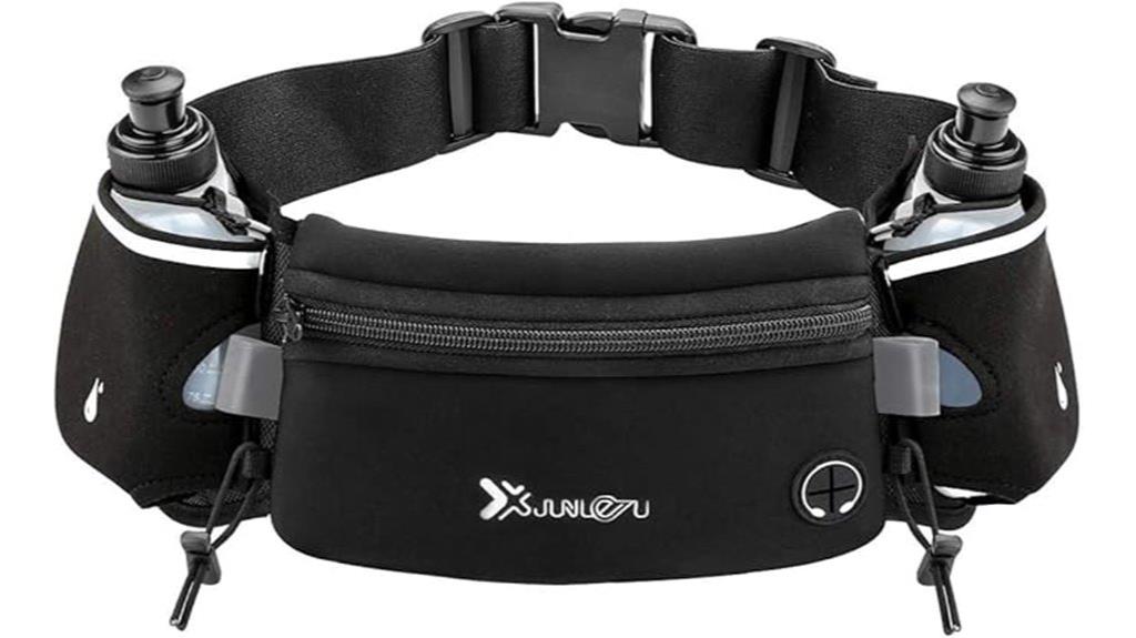 running belt with water bottles