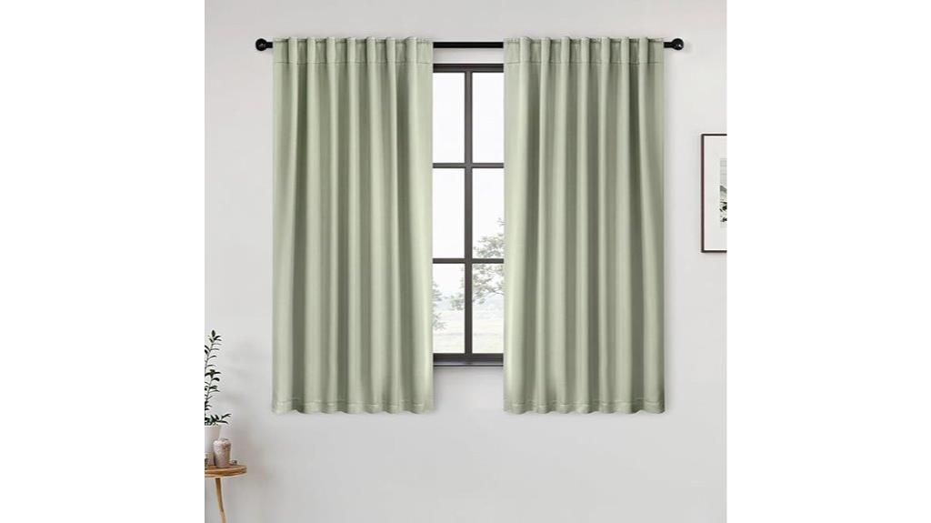 sage green darkening curtains