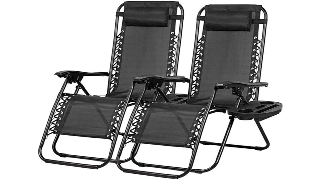 set of 2 reclining patio chairs