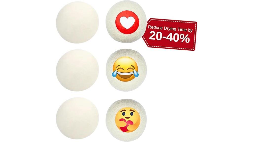 six oversized wool balls