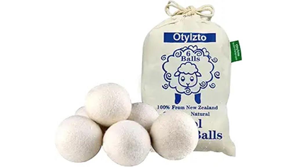 six reusable wool dryer balls